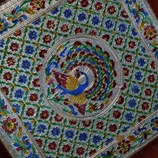 Peacock Design Silver Pooja Chowki