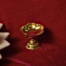 Traditional Floral Brass Diya