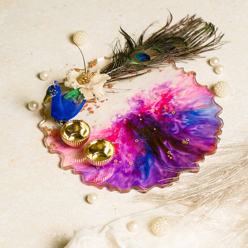 Peacock Resin Pooja Thali 6"