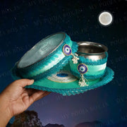 Evil Eye Blue Karwa Chauth Thali Set
