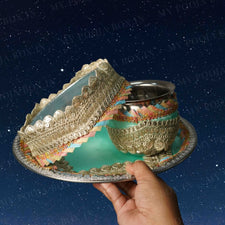 Mint Blue Gota Karwa Chauth Thali Set