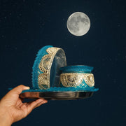 Minty Green Gota Karwa Chauth Thali Set