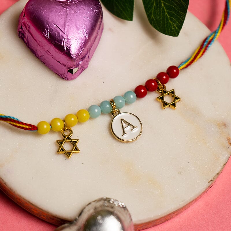 Personalised Quirky Rakhi with Initial A