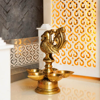 Brass Peacock Diya