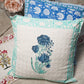 Blue Zunaira Floral Printed Cotton Cushion Cover