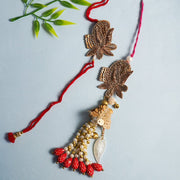 Zari Sequins Beads Ornate Bhaiya Bhabhi Rakhi