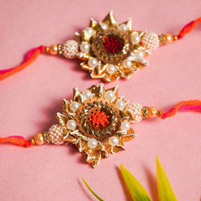 Chic Embroided Gota Patti Rakhi Set of 2