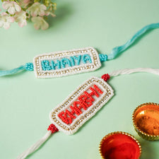 Aesthetic Handcrafted Bhaiya Bhabhi Rakhi