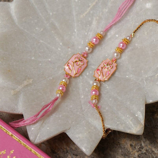 Elegant Beaded Blossom Bhaiya Bhabhi Rakhi