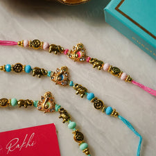 Ganesha Design Beaded Rakhi