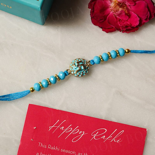 Swastik Designer Beaded Rakhi