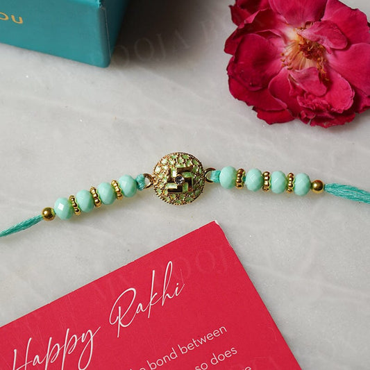 Swastik Designer Beaded Rakhi