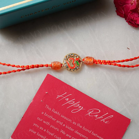 OM Stone Design Bhaiya Rakhi