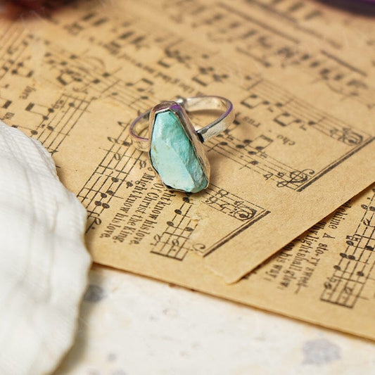 Turquoise German Silver Adjustable Ring