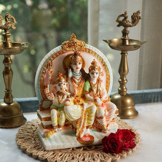 Divine Marble Dust Shiv Parivar Idol