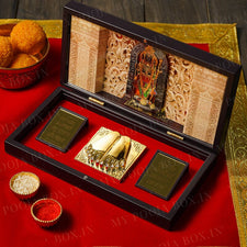 Aesthetic Gold Foil Ram Lalla and Charan Paduka Pooja Box