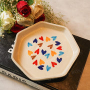 Multi Color Heart Dessert Plate