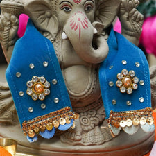 Velvet Patka/Dupatta Blue - 30cm.