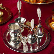 Elegant Silver Plated Pooja Thali Set