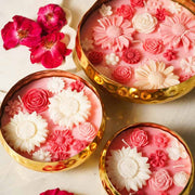 Rose Floral Wax Candle Urli (Gold)