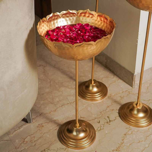 Gold Taj Urli with Stand (Tall)