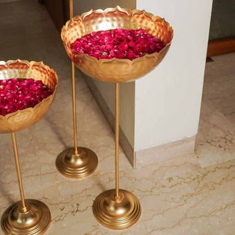 Gold Taj Urli with Stand (Tall)