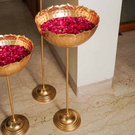 Gold Taj Urli with Stand (Tall)
