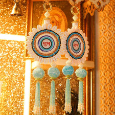 Festive Blue Shubh Labh Door Hanging