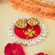 Red Swastik Roli Akshat Mini Thali