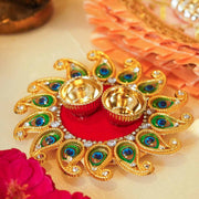 Peacock Roli Akshat Mini Thali