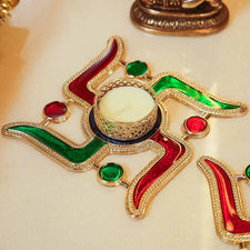 Swastik Decorative Tealight Candle Holder