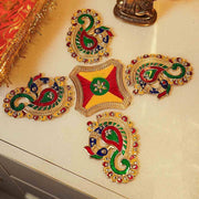 Festive Peacock Acrylic Rangoli Set