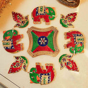 Festive Elephant Acrylic Rangoli Set