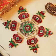 Festive Red Kalash Acrylic Rangoli Set