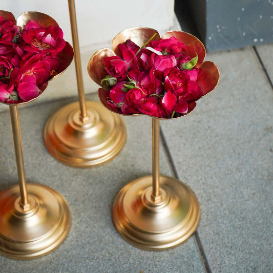 Mini Scallop Floral Diya Urli with Stand