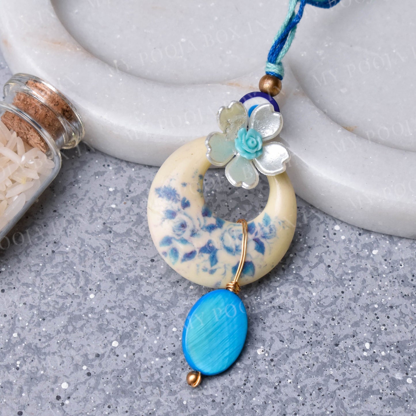 Evil Eye Flowering Bhaiya Bhabhi Rakhi
