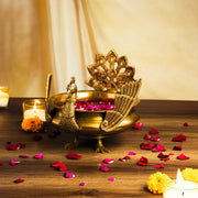 Antique Brass Peacock Urli