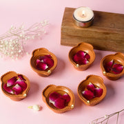 Water LED Brown Diya Set of 6