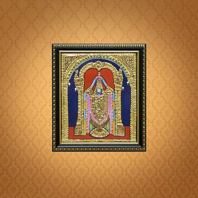 Handpainted Tirupati Balaji Tanjore Painting