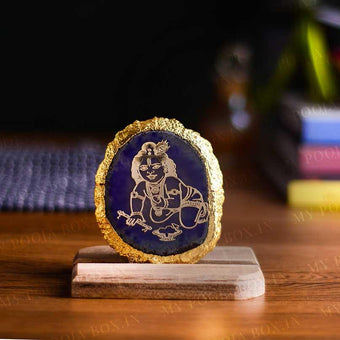 Laddu Gopal Agate Crystal Showpiece Car Idol