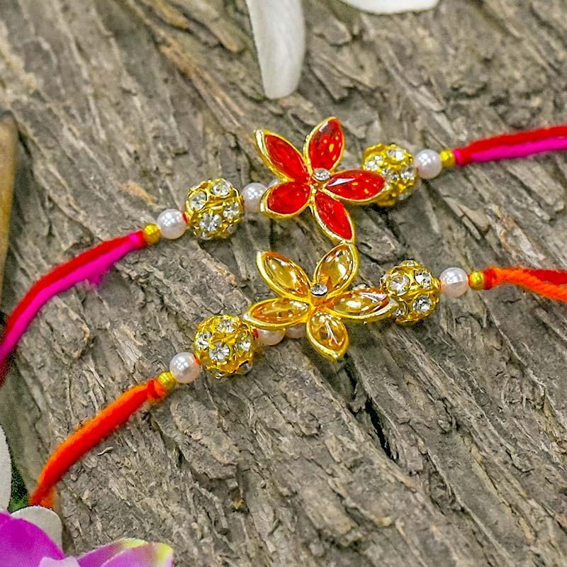 Elegant Floral Rakhi Set of 2