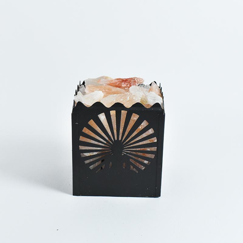 Himalayan Salt Lamp in Buddha Design Metal Basket
