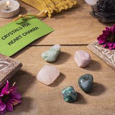 Heart Chakra Crystal Healing Tumble Stone Set