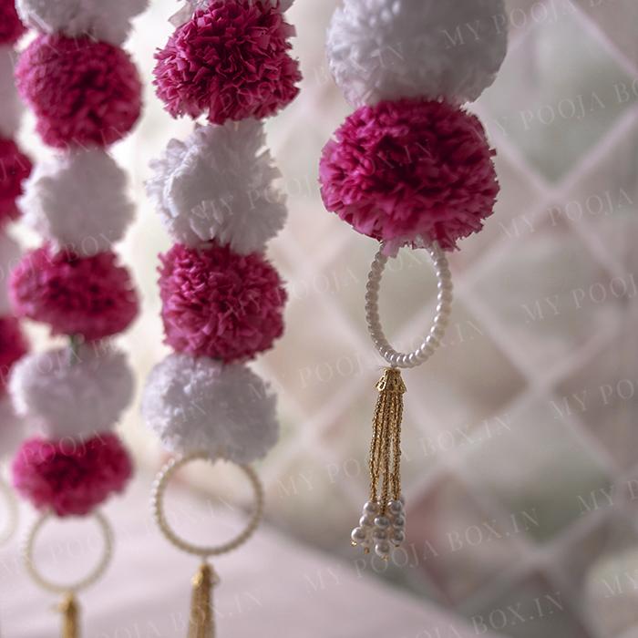 Incredible Floral Dark Pink White Backdrop Decoration