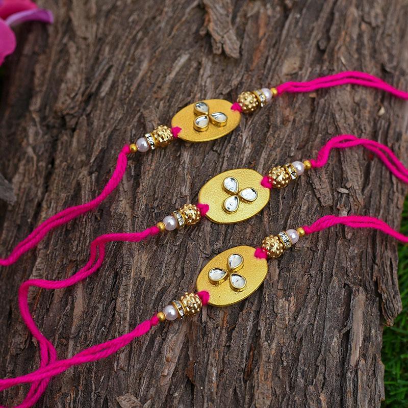 Oval Shaped Rakhi (Set Of 3)