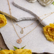 Diamond Studded Evil Eye Duplet Chain Necklace