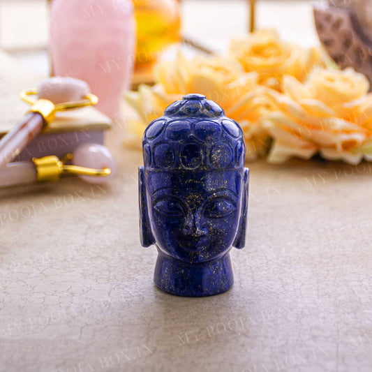 Lapis Lazuli Natural Crystal Buddha Head