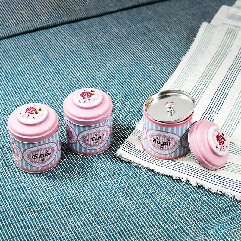 Fantastic Tea Sugar Coffee Tin Jars Set Of 3