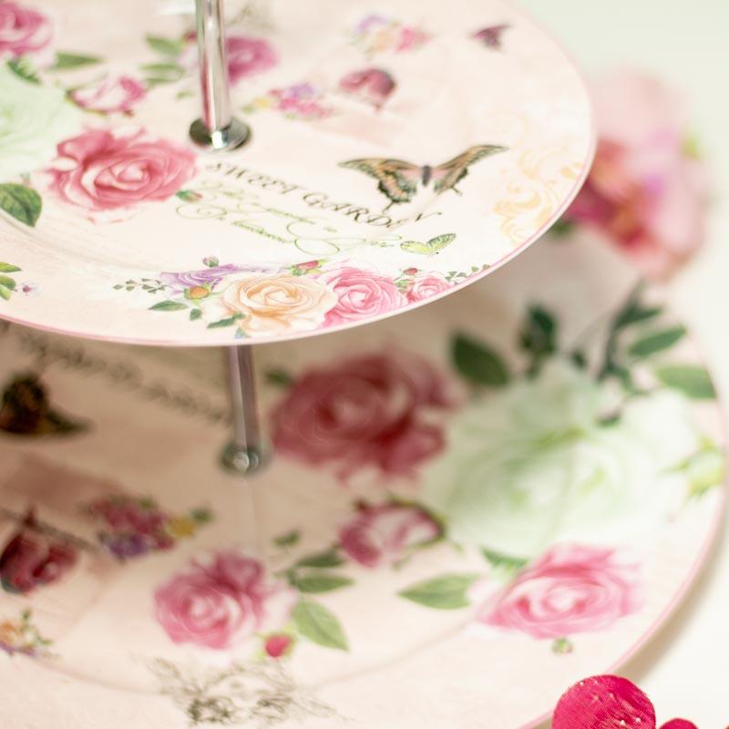 Flora 2 Tier Dessert Platter