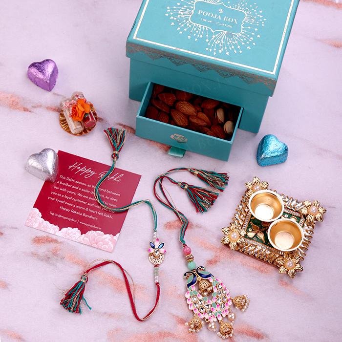 Beautiful Meenakari Rakhi Box for Bhaiya Bhabhi